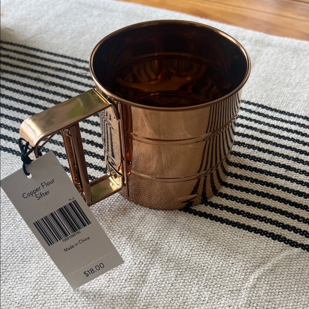 Magnolia Copper Flour Sifter - Shiny Copper Finish NWT